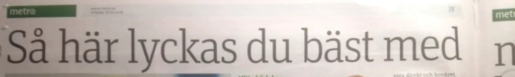 Dejtingtips i Metro